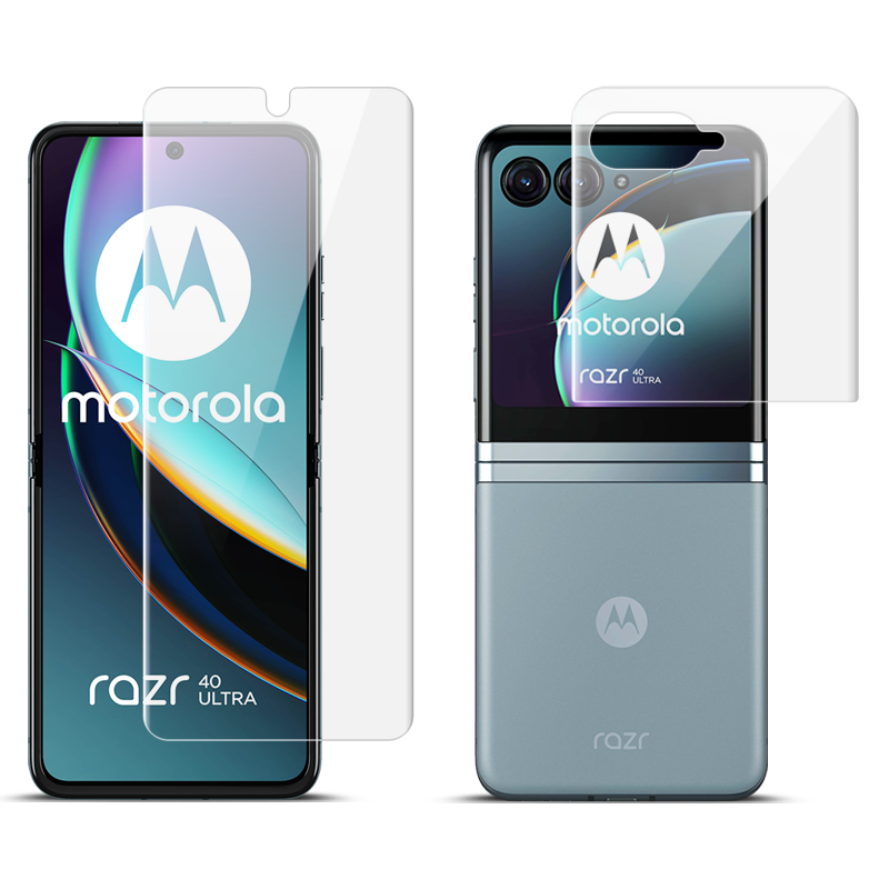 imak适用于摩托罗拉Moto razr 40 Ultra防爆水凝膜高清手机软膜全屏幕保护贴膜高清防划耐磨前屏+后屏