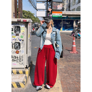 阿周家微胖大码“哆啦A梦口袋裤”万能搭阔腿弯刀裤香蕉卫裤子女