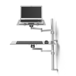 昊雄工业自动化设备配套壁挂笔记本电脑支架带键盘托升降式 伸缩可调节一体架