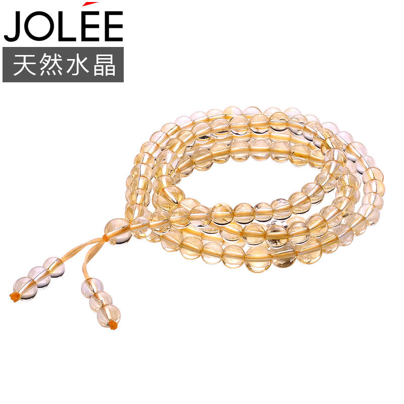 天然黄水晶手串多层时尚彩色宝石3圈首饰品送女友生日情人节礼物