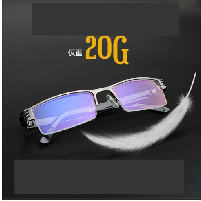 弹簧腿半框老花镜男女老光眼镜