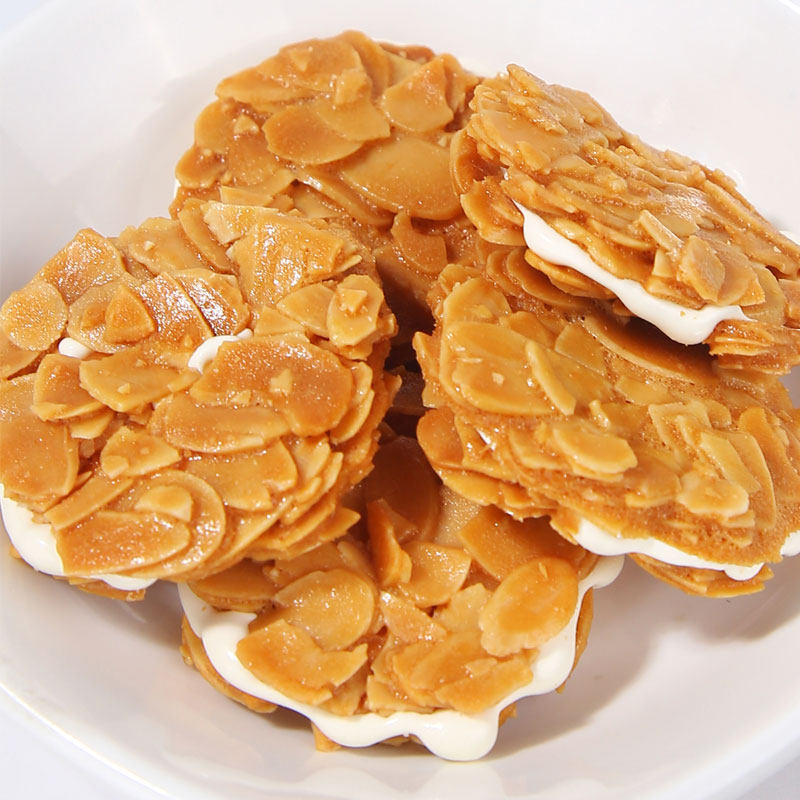 扁桃仁夹心酥无糖木糖醇夹馅牛扎杏仁薄脆饼干网红休闲营养小零食