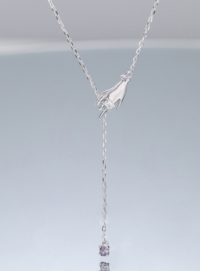 小众个性ins冷淡风高级感极简气质百搭手指S925纯银项链女