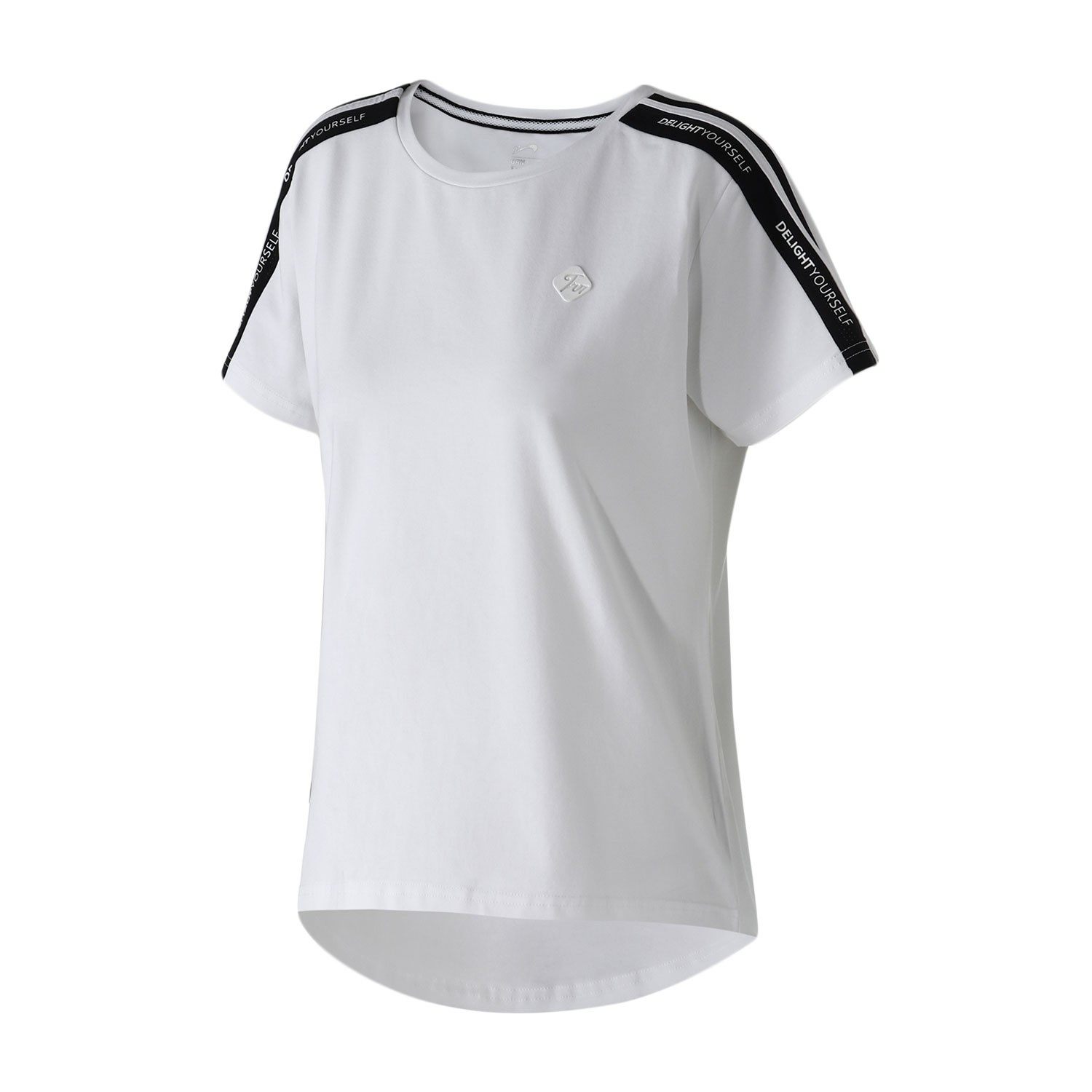 贵人鸟女装2019夏季新款针织圆领短袖t恤宽松女短t运动休闲服棉质