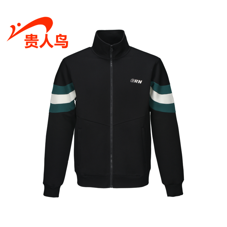 贵人鸟正品男装2022秋季新款运动休闲针织拉链立领男外套1023N27