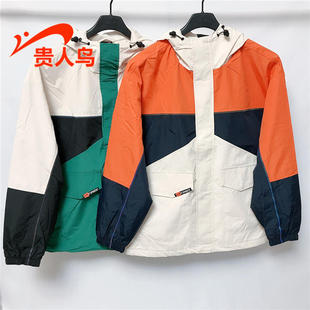 运动休闲宽松加绒加厚风衣B413A87 2024秋新款 贵人鸟男装 外套正品