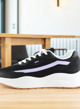 贵人鸟女鞋跑步鞋正品2023冬新款皮面运动休闲鞋复古老爹鞋F35R08