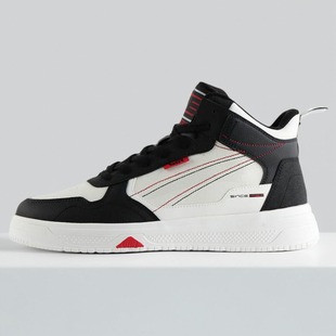 板鞋 运动休闲高帮皮面保暖潮鞋 正品 新款 E25M21 秋冬季 贵人鸟男鞋