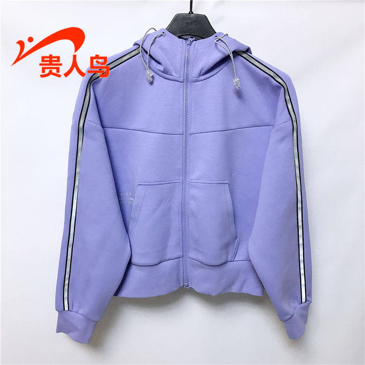贵人鸟卫衣女2022秋新款宽松休闲运动连帽拉链长袖套头衫1023J64