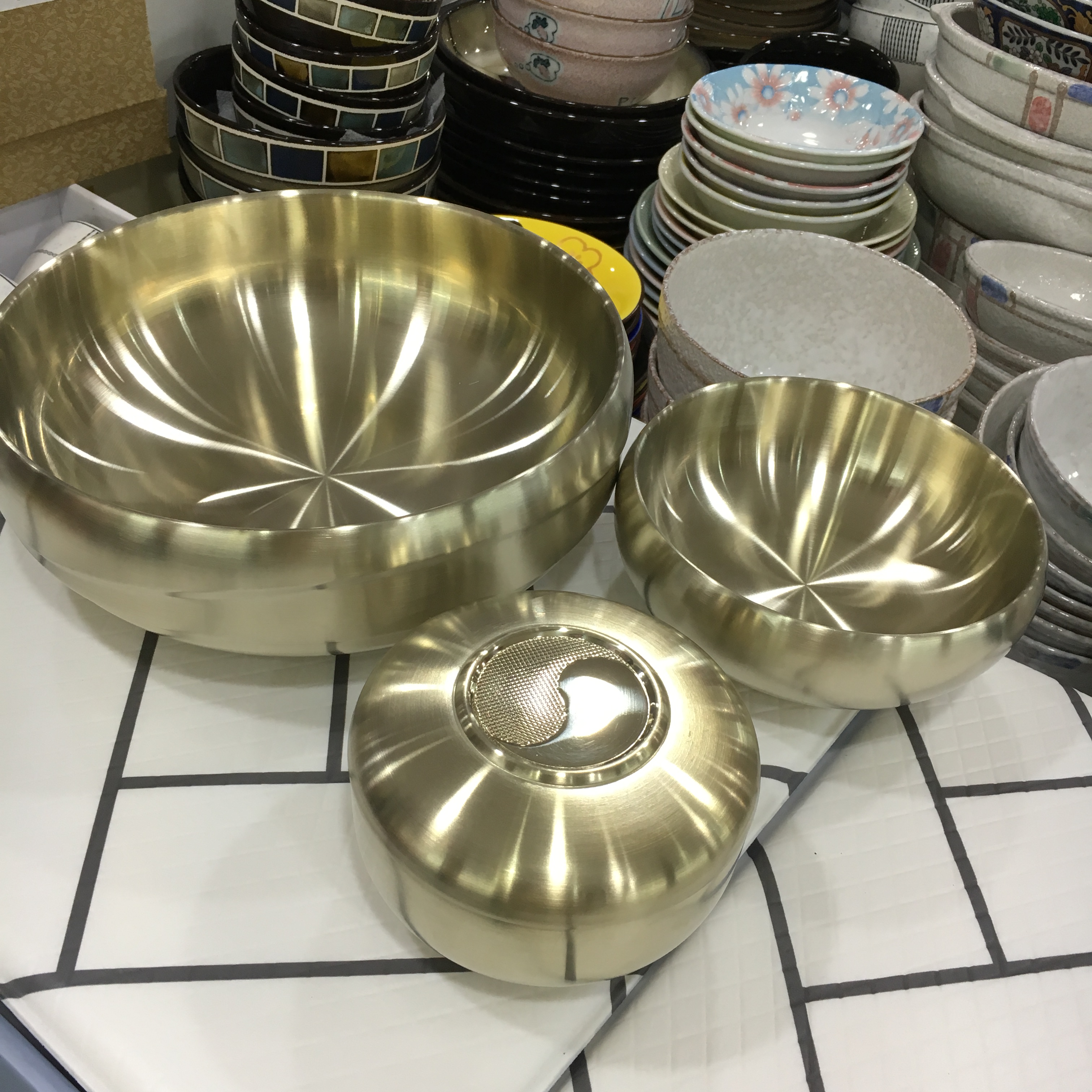 韩式电镀钛合金不锈钢饭碗汤碗冷面碗韩式冷面碗盘子碟子