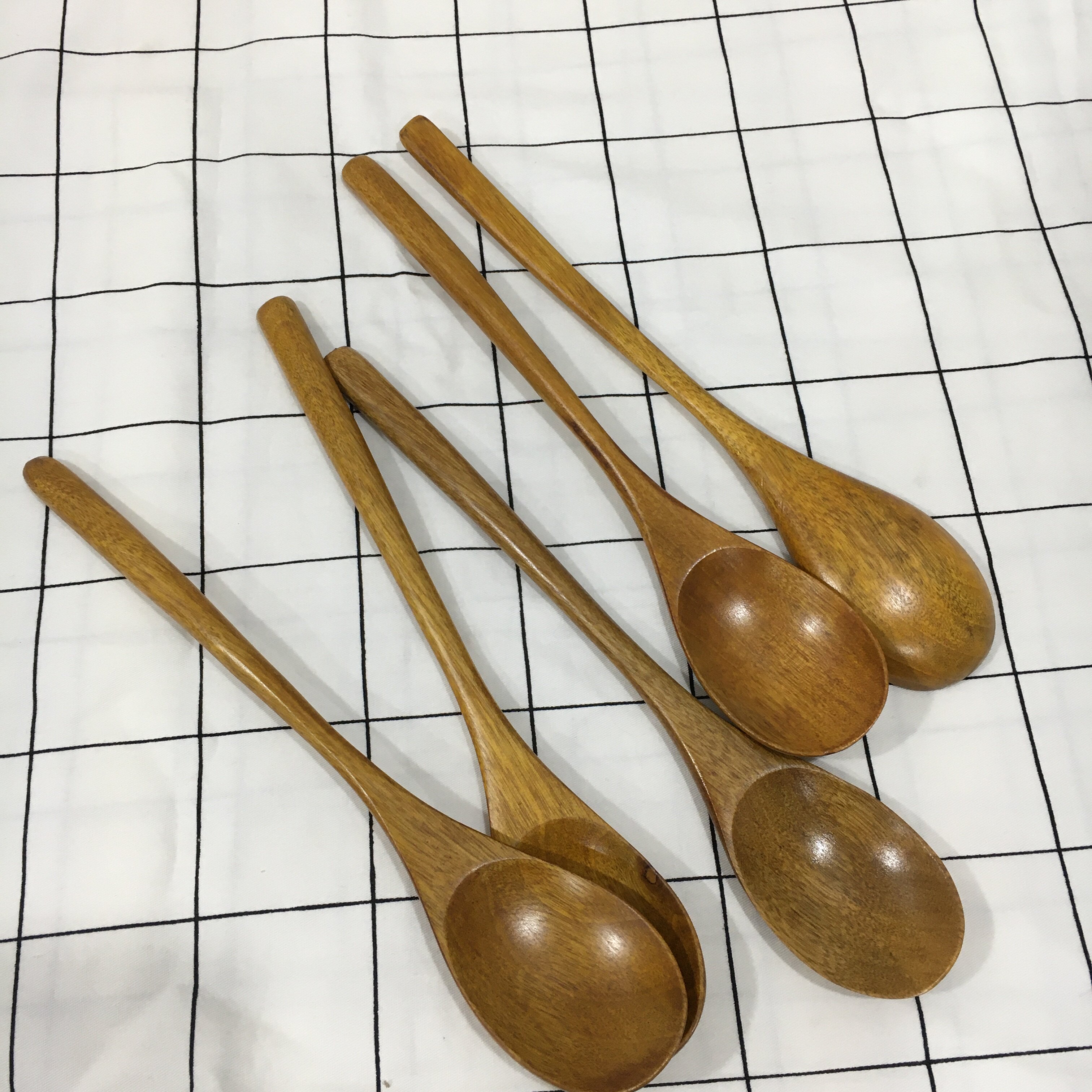 韩式实木饭勺家用米饭勺子汤勺木质搅拌勺天然原木勺子无漆