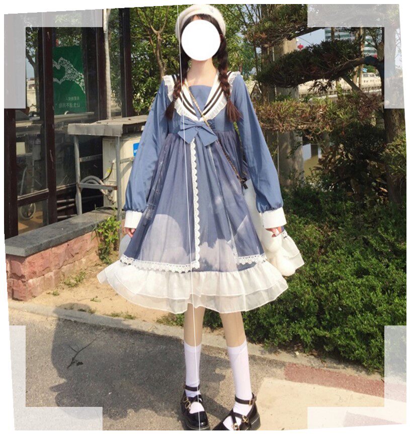 大码女装秋季2020新款日系海军领学院风宽松Lolita可爱连衣裙少女|ruв категории Женская одежда, женской одежды - от Buy2taobao.com для оказания профессиональной услуги покупки агента Taobao