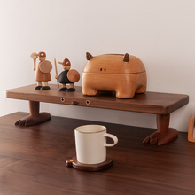 实木卡通置物架 书桌整理置物架 台式显示器增高架 电脑屏幕底座