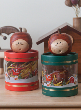 圣诞礼物实木小苹果创意礼盒平安夜送礼伴手礼圣诞苹果礼盒