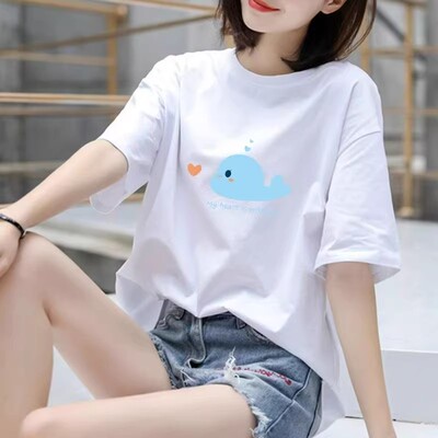 2026潮牌短袖t恤夏季男女情侣宽松大码纯棉圆领短袖体恤