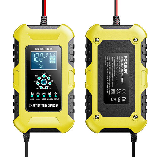 12V10A 24V5A 铁锂GEL铅酸AGM LiFePo4摩托车汽车电瓶智能充电器