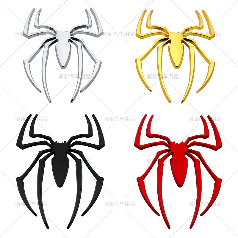 蜘蛛车贴 汽车金属车贴3d立体 改装车身贴标 侧标 尾标贴
