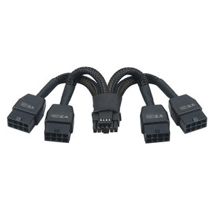 PCIE5.0转接线 RTX4090 电脑显卡供电线 尘土4个8P转16P服务器台式
