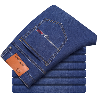 春秋款宽松直筒弹力休闲男牛仔裤