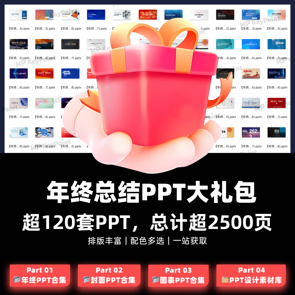 超值年终总结大礼包PPT模板Keypoint大师ppt设计年终述职互联网