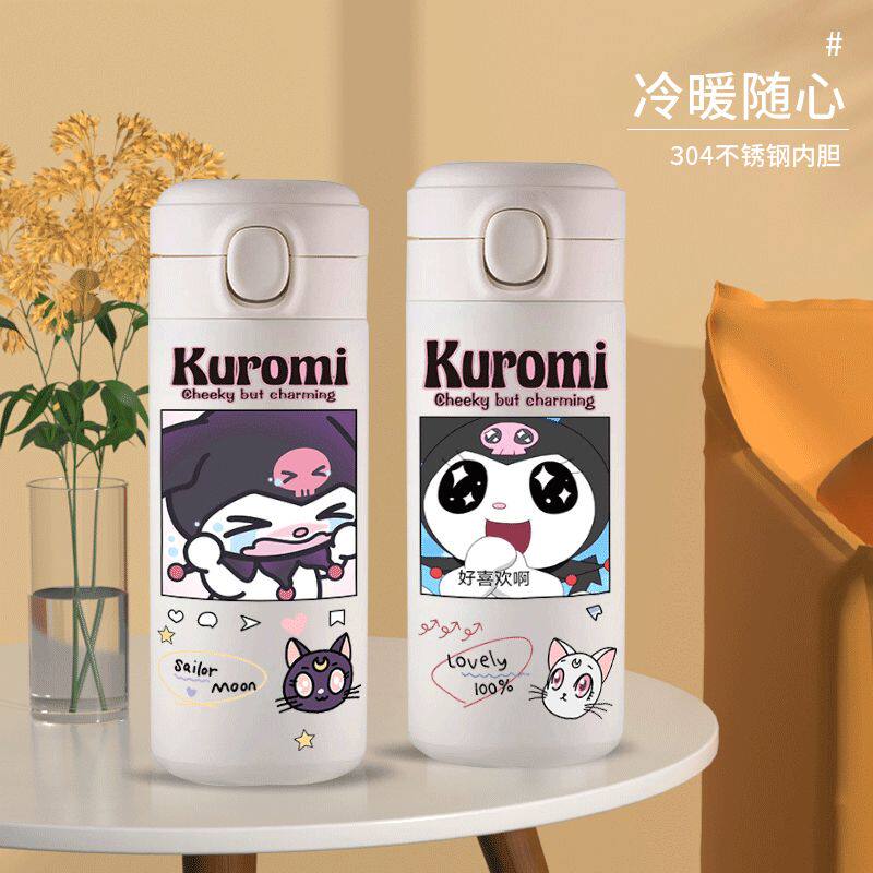 2024新品库洛米保温杯可爱女学生定制萌趣创意卡通便携小巧304不