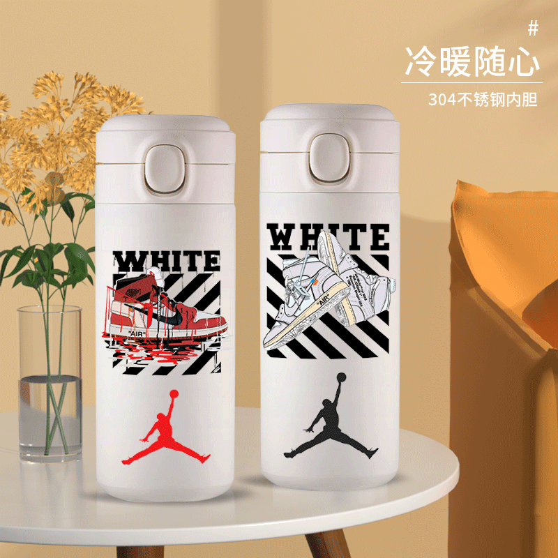 2024乔丹潮牌保温杯男生运动篮球大容量直饮式弹跳水杯子生日礼物