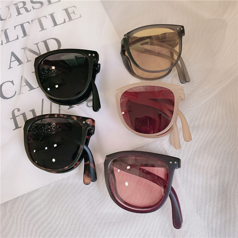Foldable tea-colored sunglasses, the same style for women's focus, UV protection, Instagram popular polarized sunglasses, slimming glasses thumbnail 6