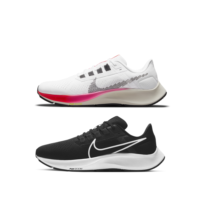 耐克 Nike Pegasus 38飞马38男黑白白粉跑步鞋 CW7356-002