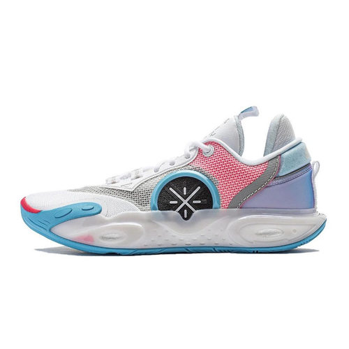 LiNing李宁 WADE ALLCITY 12 无眠之队䨻蓝粉低帮篮球鞋ABAU015-1