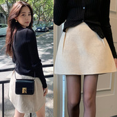 复古蓬蓬裙高腰显瘦毛呢伞裙花苞半身裙大码 2025秋冬新款 法式 a字