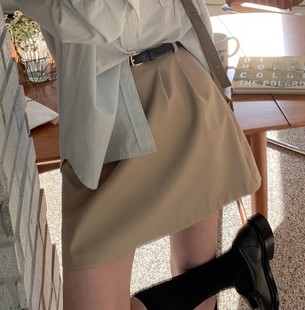 2025春秋西装 面料高腰A字裙显瘦显腿长辣妹短裙港风通勤百搭裙裤