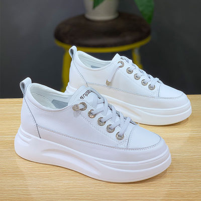 香港真皮厚底小白鞋女鞋2