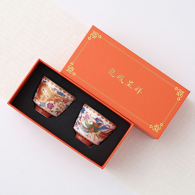 珐琅彩陶瓷茶杯主人杯家用龙凤呈祥对杯功夫茶具手工个人单杯礼盒,餐饮具,茶杯,淘宝优惠券,粉丝福利购,淘宝优惠卷