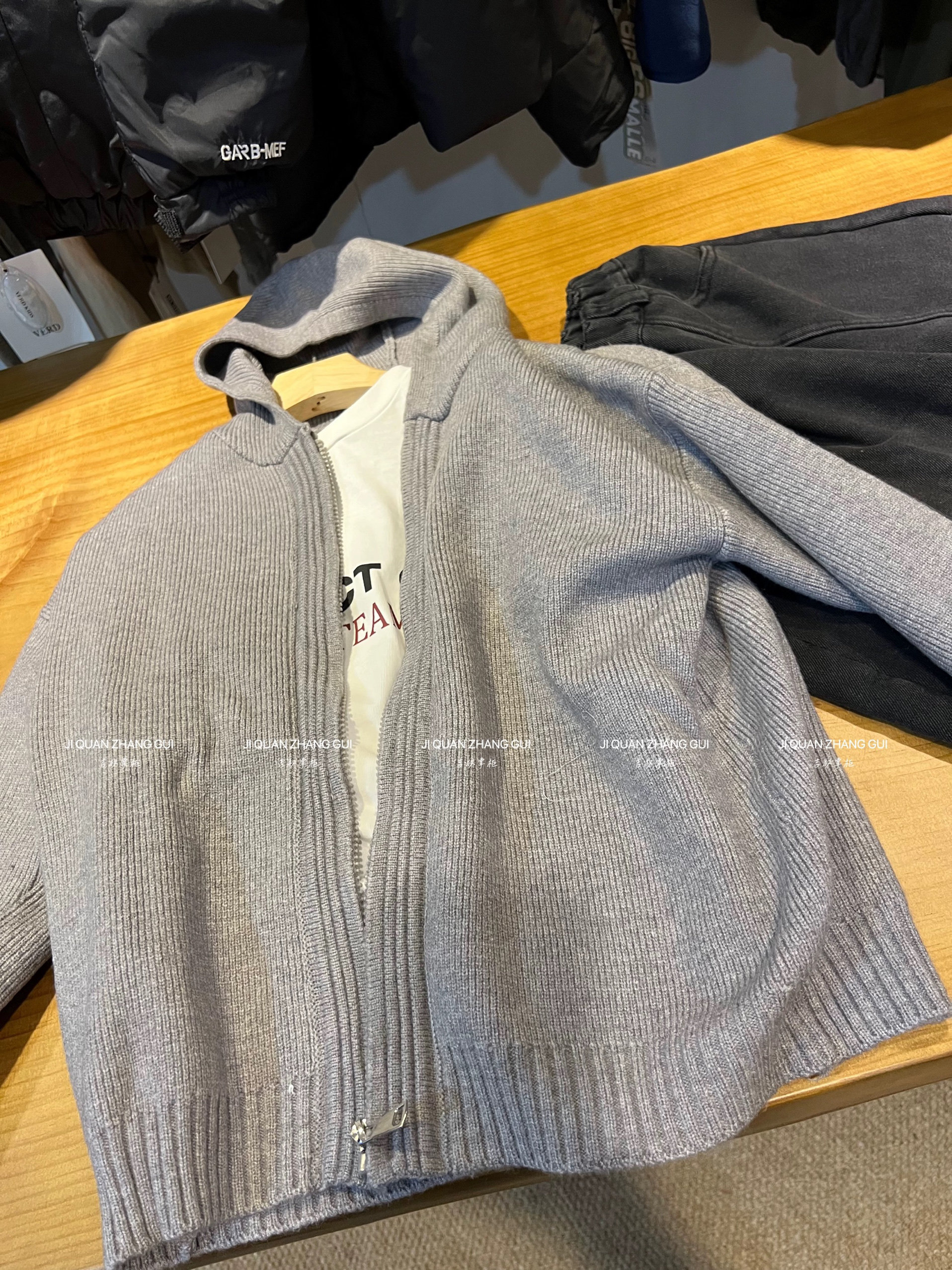 韩国精品儿童纯色连帽针织开衫中大童休闲百搭拉链外套高品质毛衣