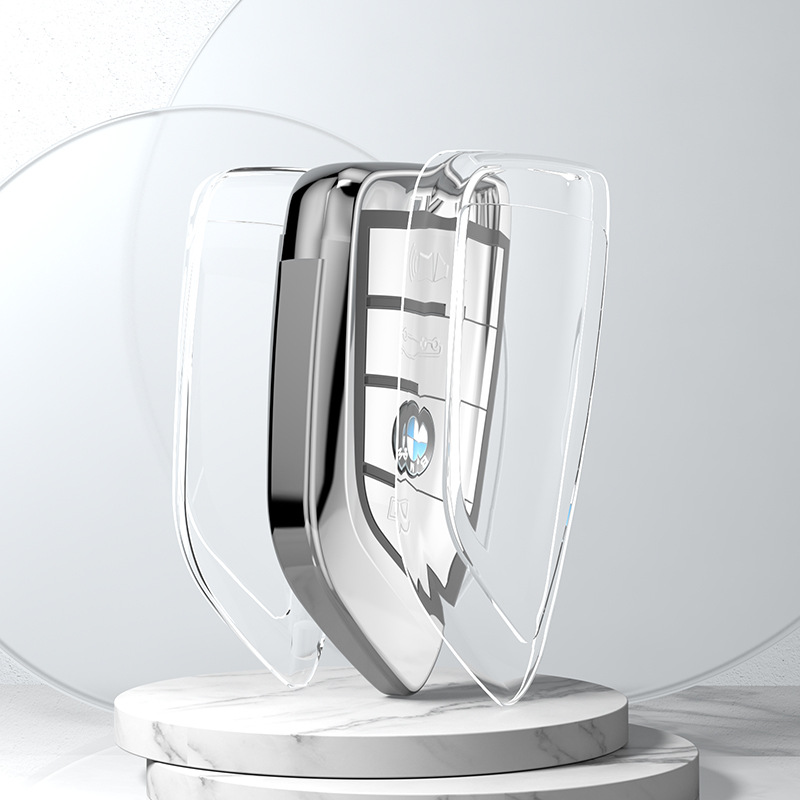 适用宝马钥匙包汽车5系刀锋3系X1237系尊耀B方扣全包金属钥匙壳套