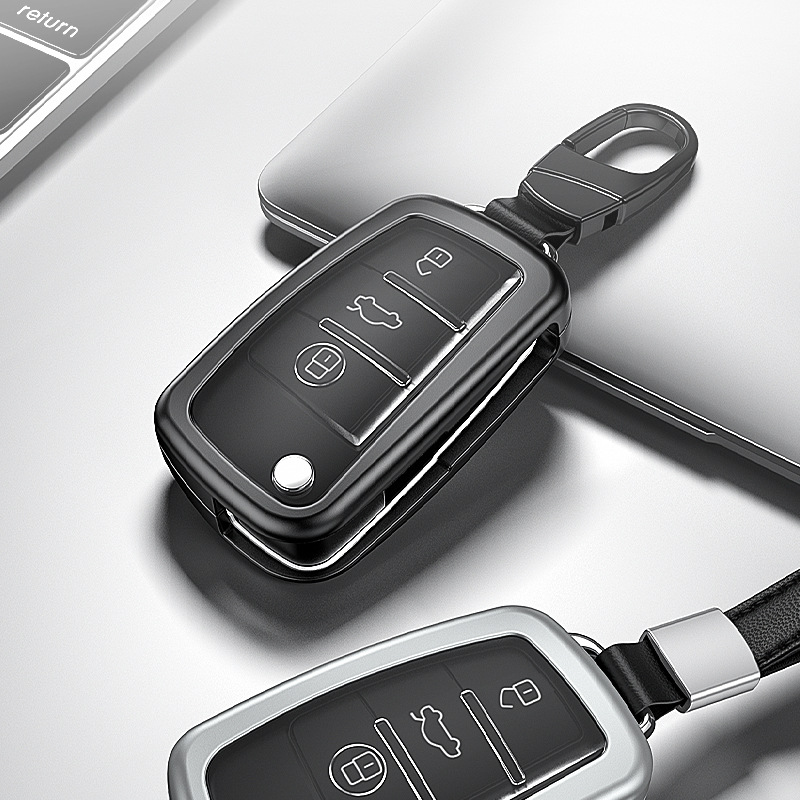 适用于奥迪A4L全包铝合金钥匙包壳Qa357新A6L星耀A款金属钥匙壳包