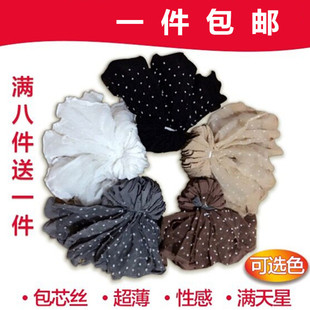 夏季波点丝袜带点短袜薄款透明女水晶丝满天星袜子黑色防勾丝耐磨