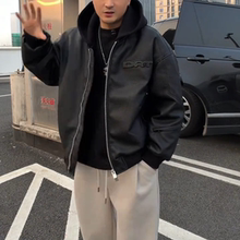 二狗25ss冬季男款可拆卸荔枝纹皮衣羽绒白鸭绒羽绒服85060