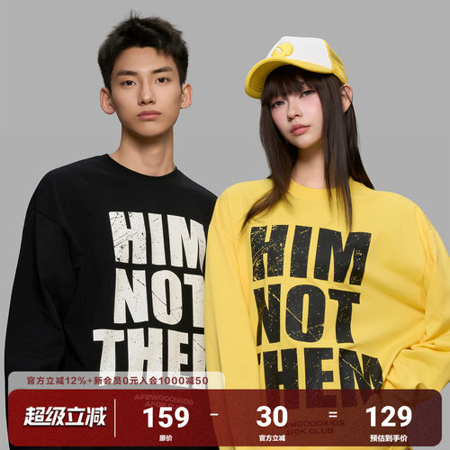 AFGK25FW美式撞色slogan长袖