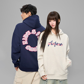 AFGK25FW民族风贴布绣连帽卫衣国潮情侣外套春秋男女美式 休闲帽衫