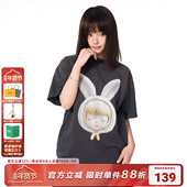 男女半袖 AFGK25SS T恤夏季 美式 卡通天使系列 3D水洗做旧印花短袖