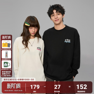 男女上衣体恤 休闲打底衫 AFGK25FW基础刺绣华夫格长袖 T恤春秋美式