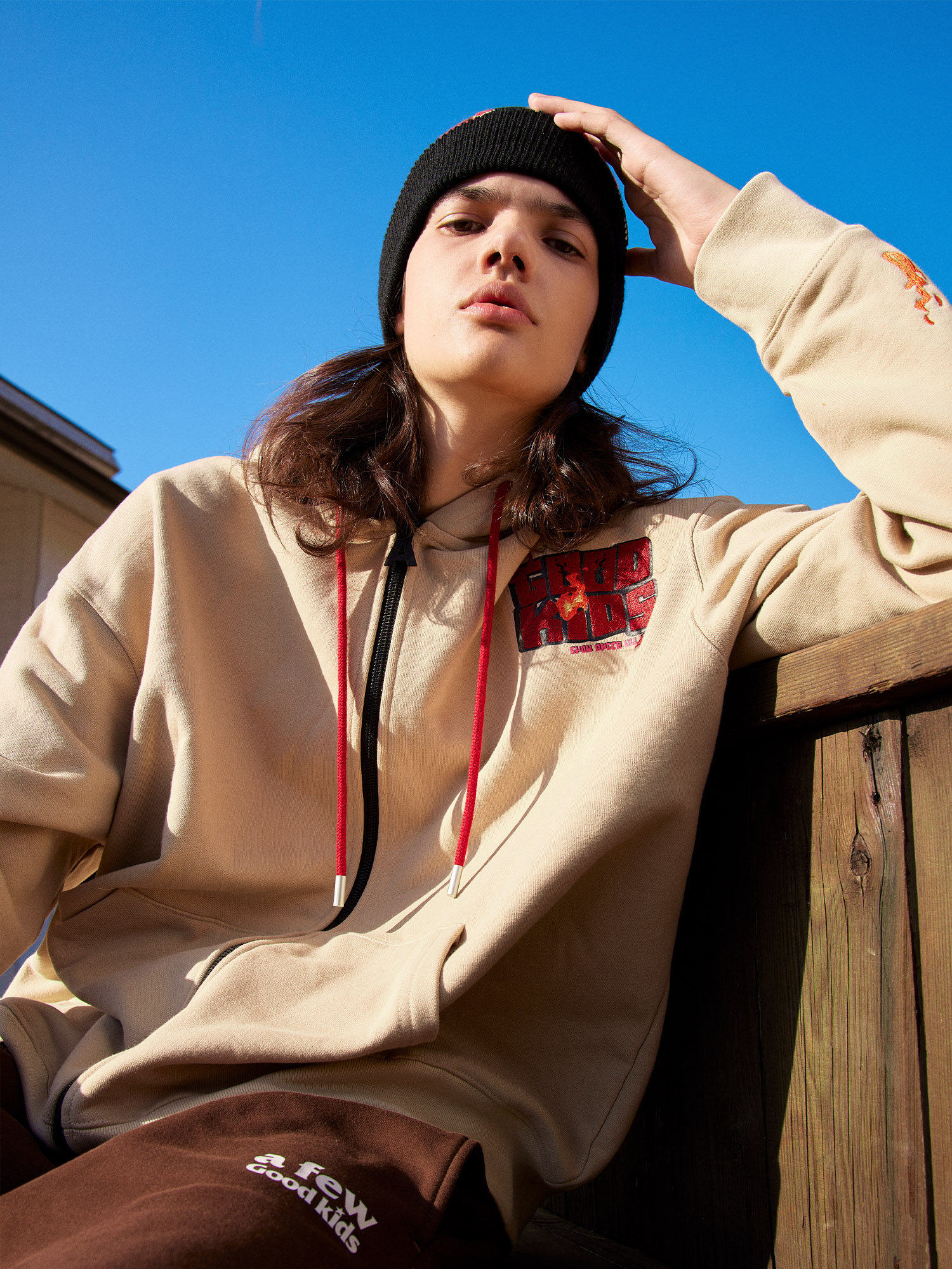 FFF 공식 AFGK 국가 트렌드 지퍼 자수 카디건 스웨트 셔츠 봄 가을 남성 및 여성 까마귀 미국 커플 캐주얼 재킷