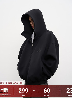 AFGK25SS重磅空气层开衫男女cleanfit拉链外套美式连帽休闲卫衣