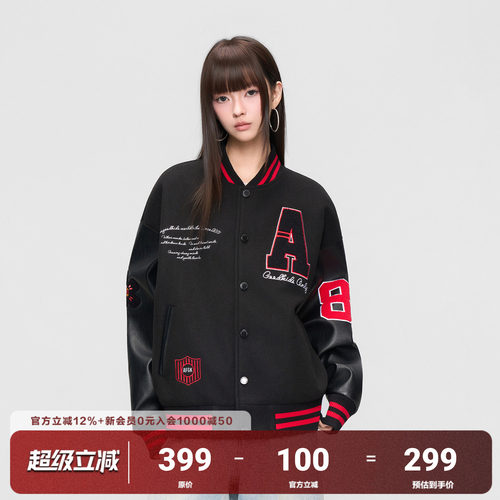 AFGK25FW毛巾刺绣拼接棒球服