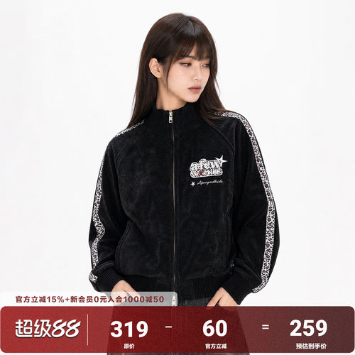 AFGK26FW休闲运动豹纹麂皮夹克