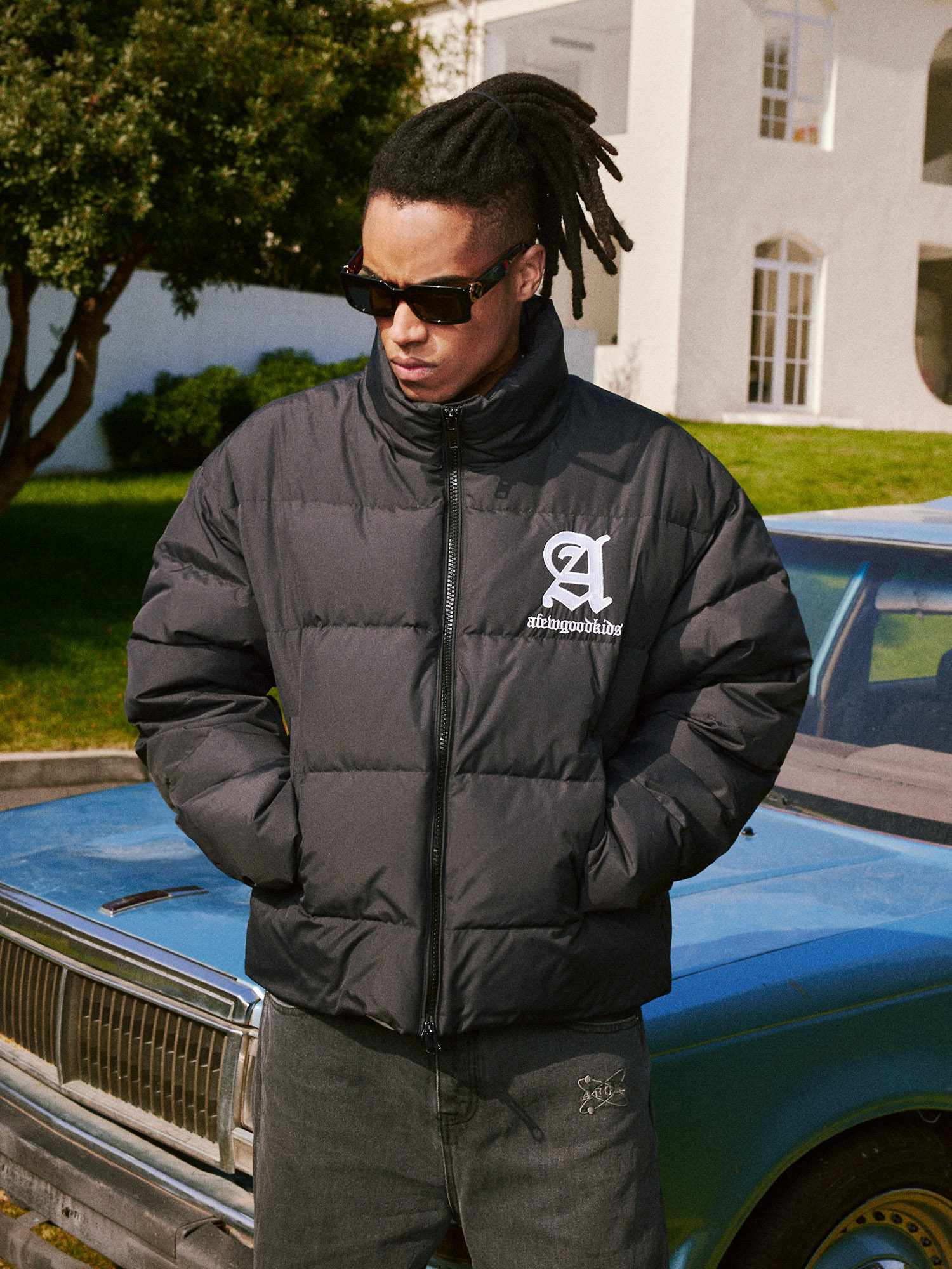 FFF 공식 AFGK2022FW 새로운 트렌디 브랜드 헤비 재킷 남성 아메리칸 고딕 글꼴 커플 다운 재킷