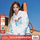 AFGK2023FW 印花刺绣休闲帽衫 雄鹰连帽套头卫衣美式 潮流插肩袖