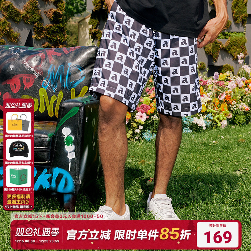AFGK短裤休闲棋盘格短裤