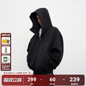 AFGK25SS重磅空气层开衫 连帽休闲卫衣 男女cleanfit拉链外套美式